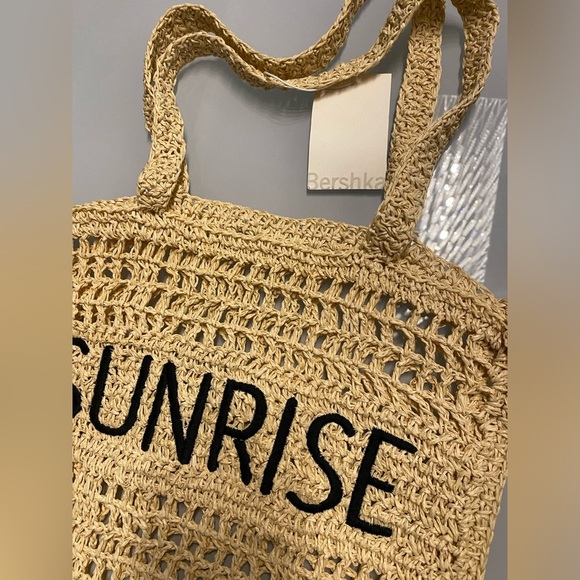 NWT Bershka crochet straw beach bag - Picture 4 of 8